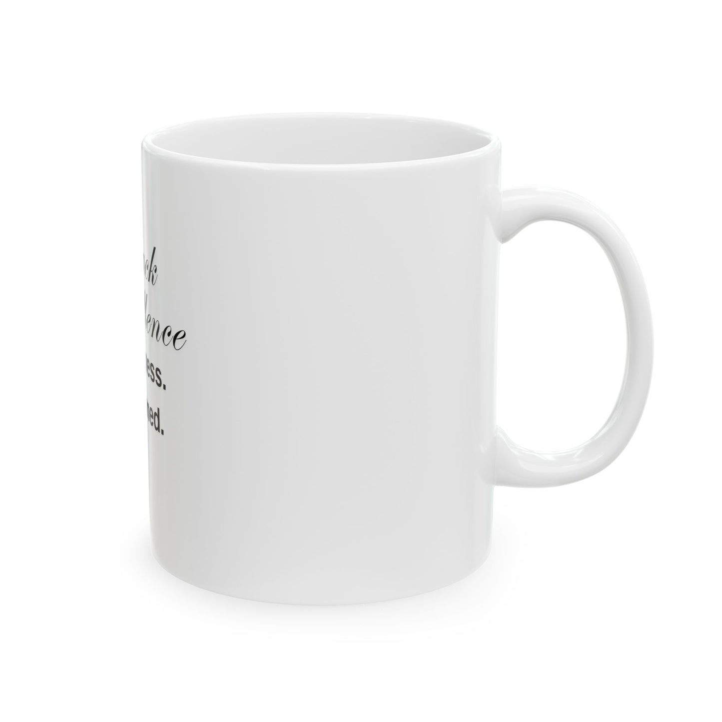 Black Excellence Ceramic Mug - Inspirational Coffee Cup for Motivation
