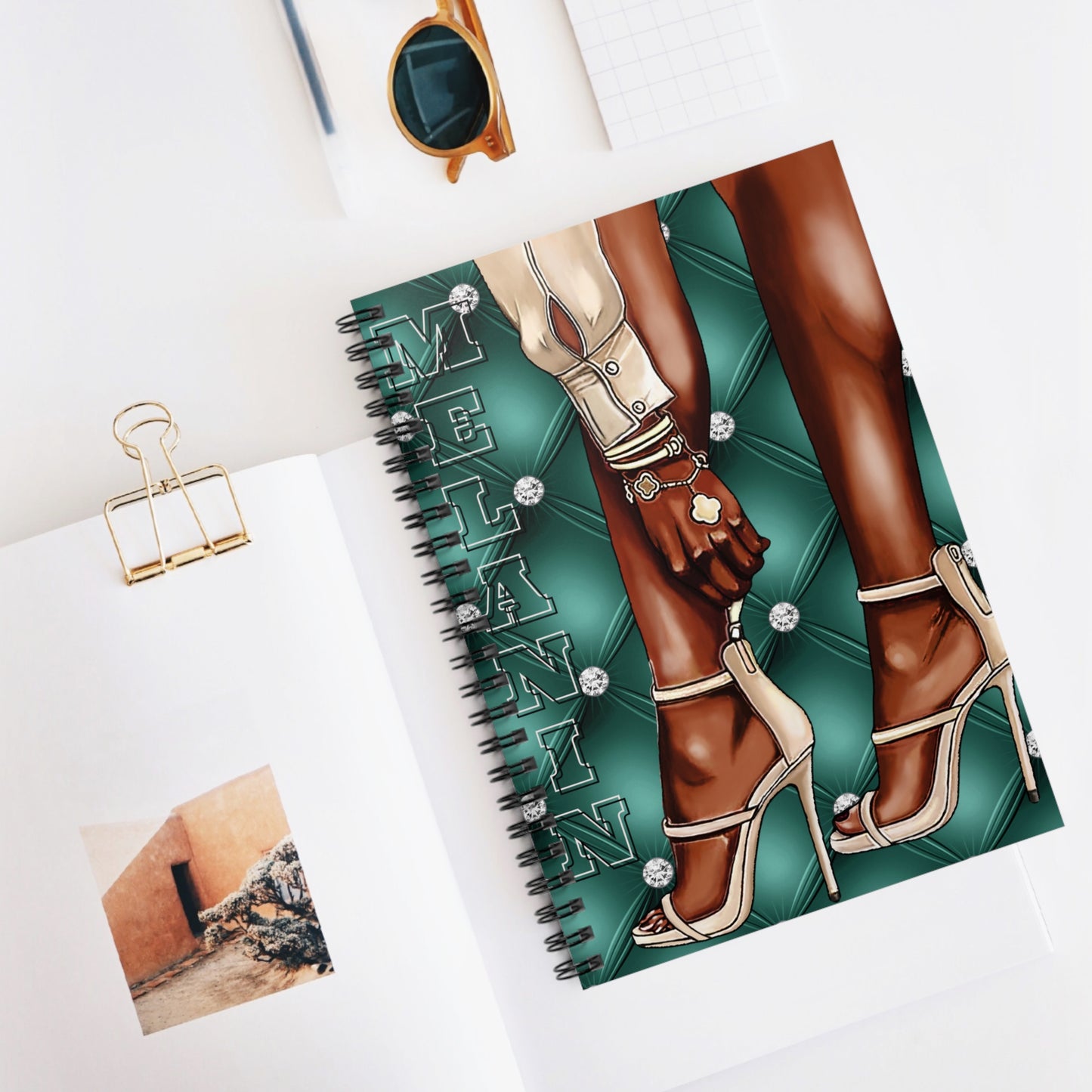 Melanin Chic Spiral Notebook - Stylish Ruled Line Journal