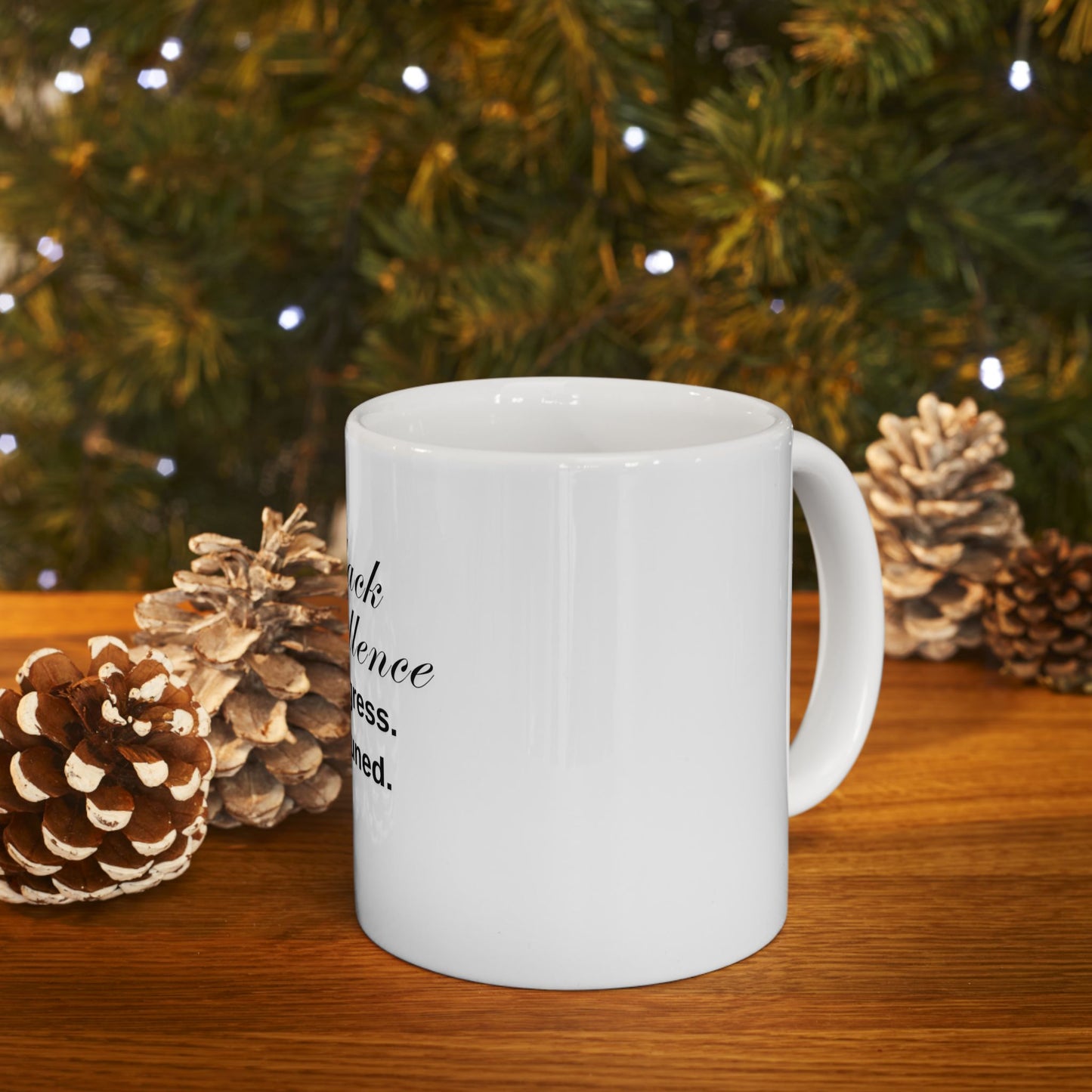 Black Excellence Ceramic Mug - Inspirational Coffee Cup for Motivation