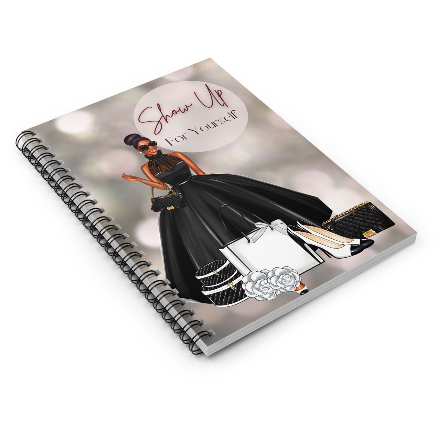 Show Up For Yourself Spiral Notebook - Stylish & Inspirational Journal for Black Women