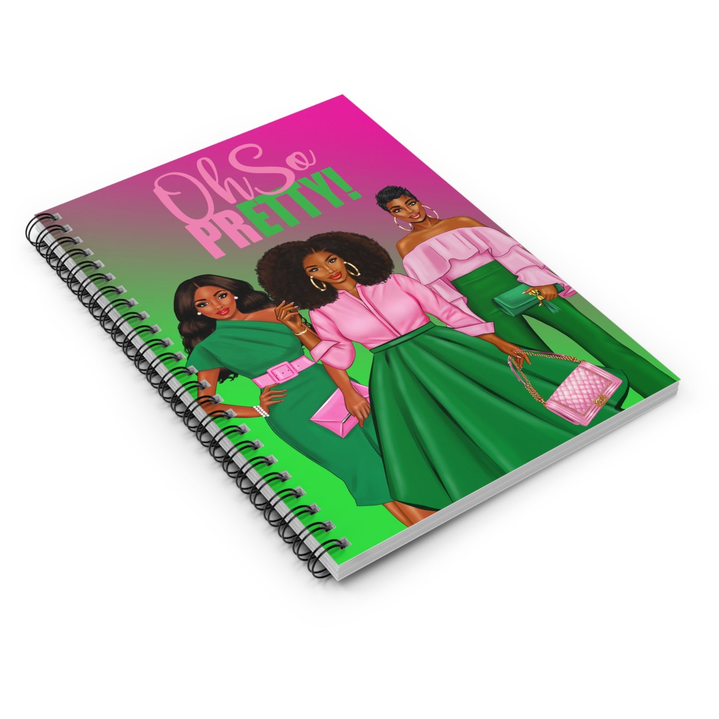 Chic Fashionista Spiral Notebook - Oh So Pretty Design