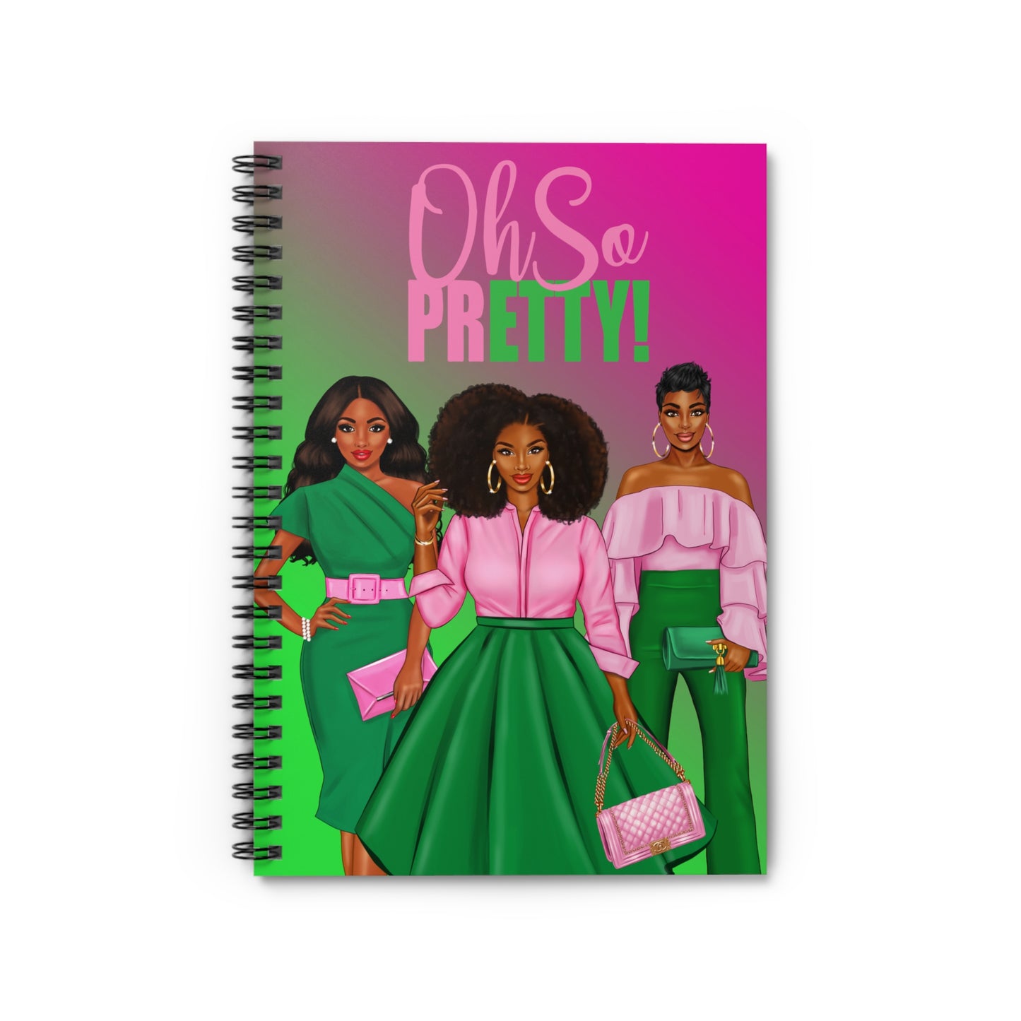 Chic Fashionista Spiral Notebook - Oh So Pretty Design