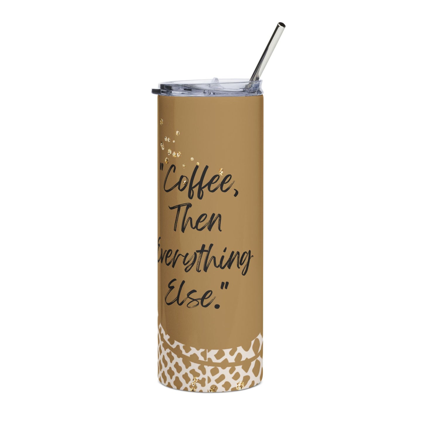 Chic Giraffe Print Stainless Steel Tumbler - 20oz Inspirational Travel Mug