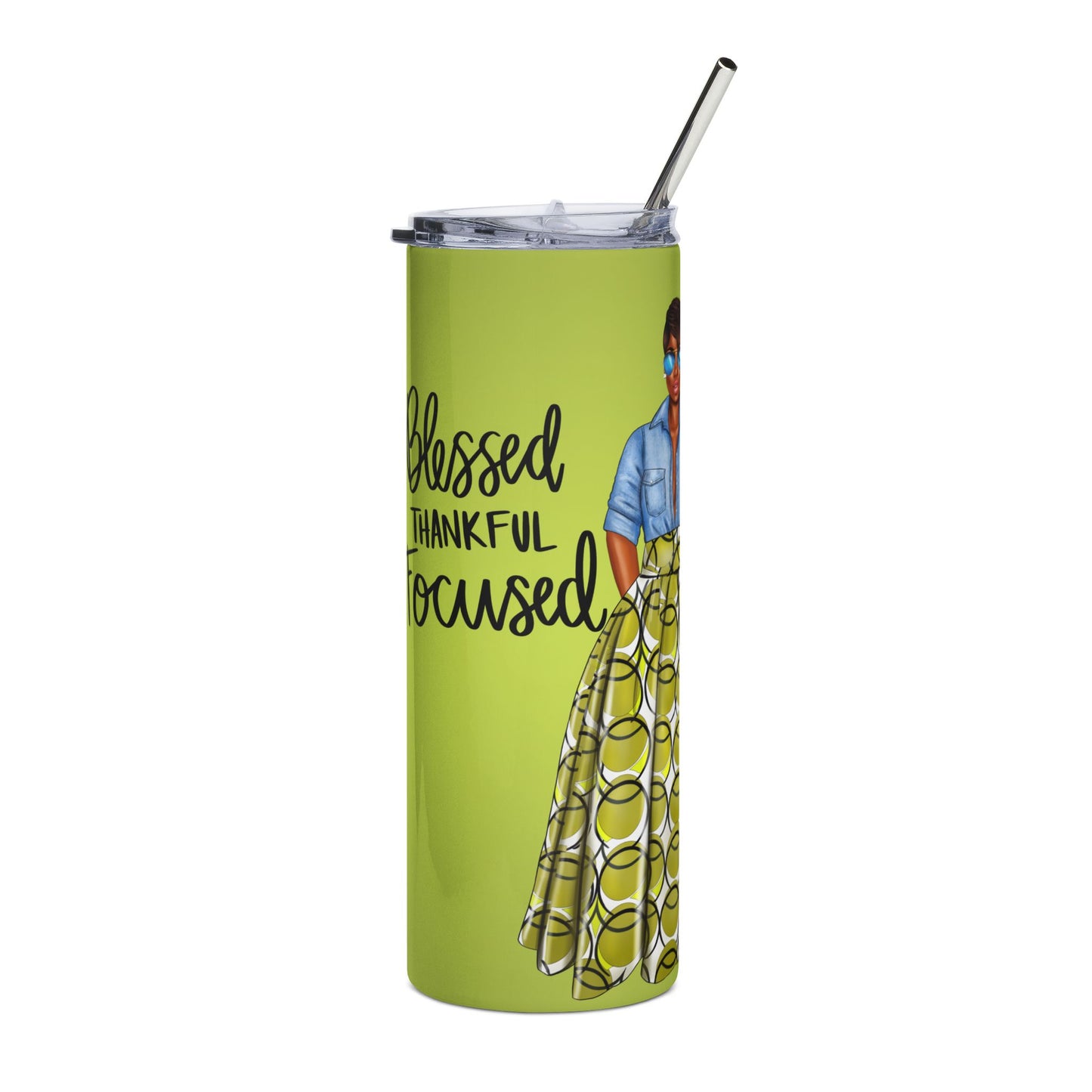 Blessed & Thankful Stainless Steel Tumbler - 20oz | Stylish Travel Mug for Inspiration & Gratitude