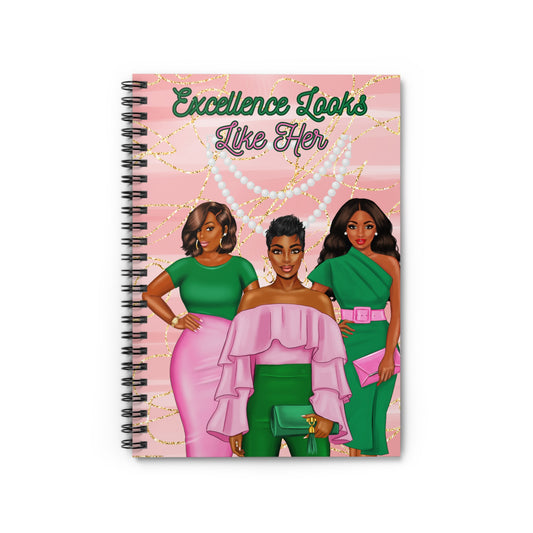Empowering Spiral Notebook - 'Excellence Looks Like Her'