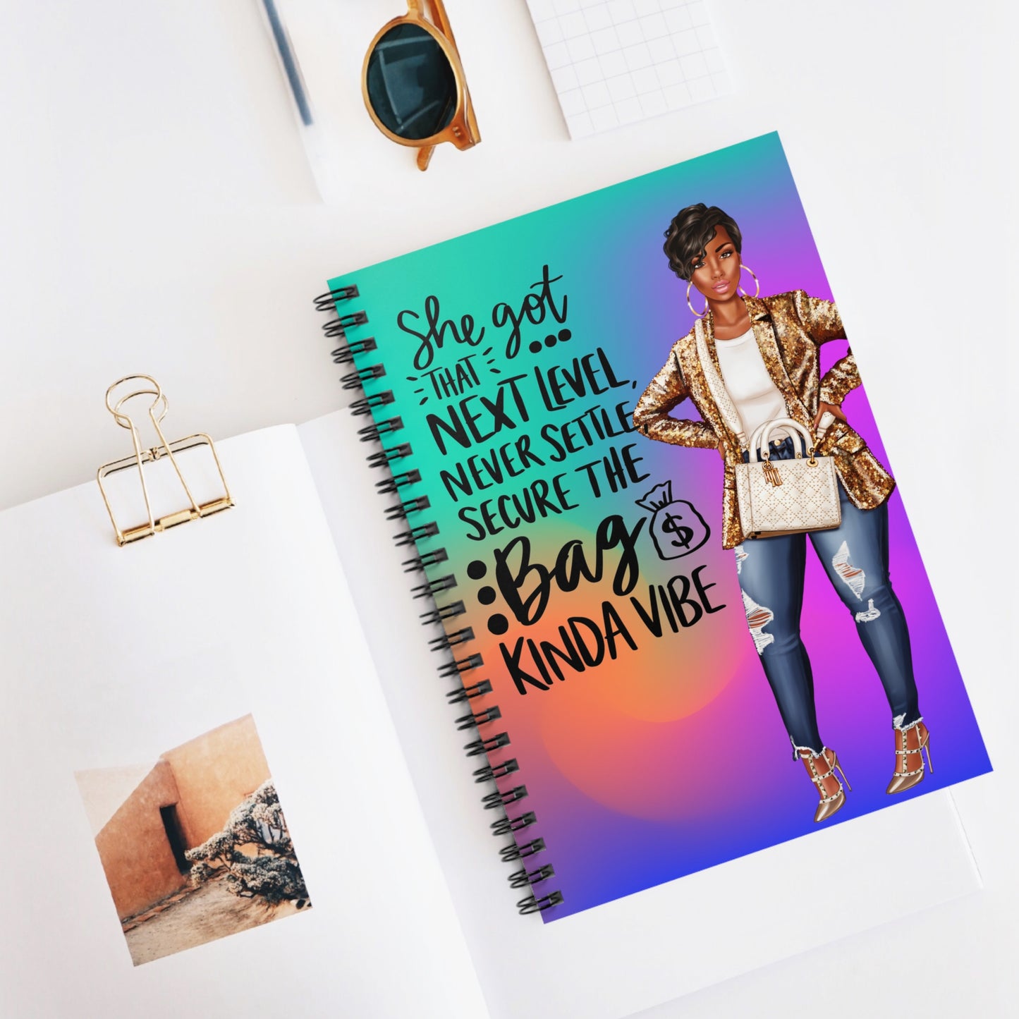 Inspiring Spiral Notebook - 'Next Level Vibe' for Ambitious Women