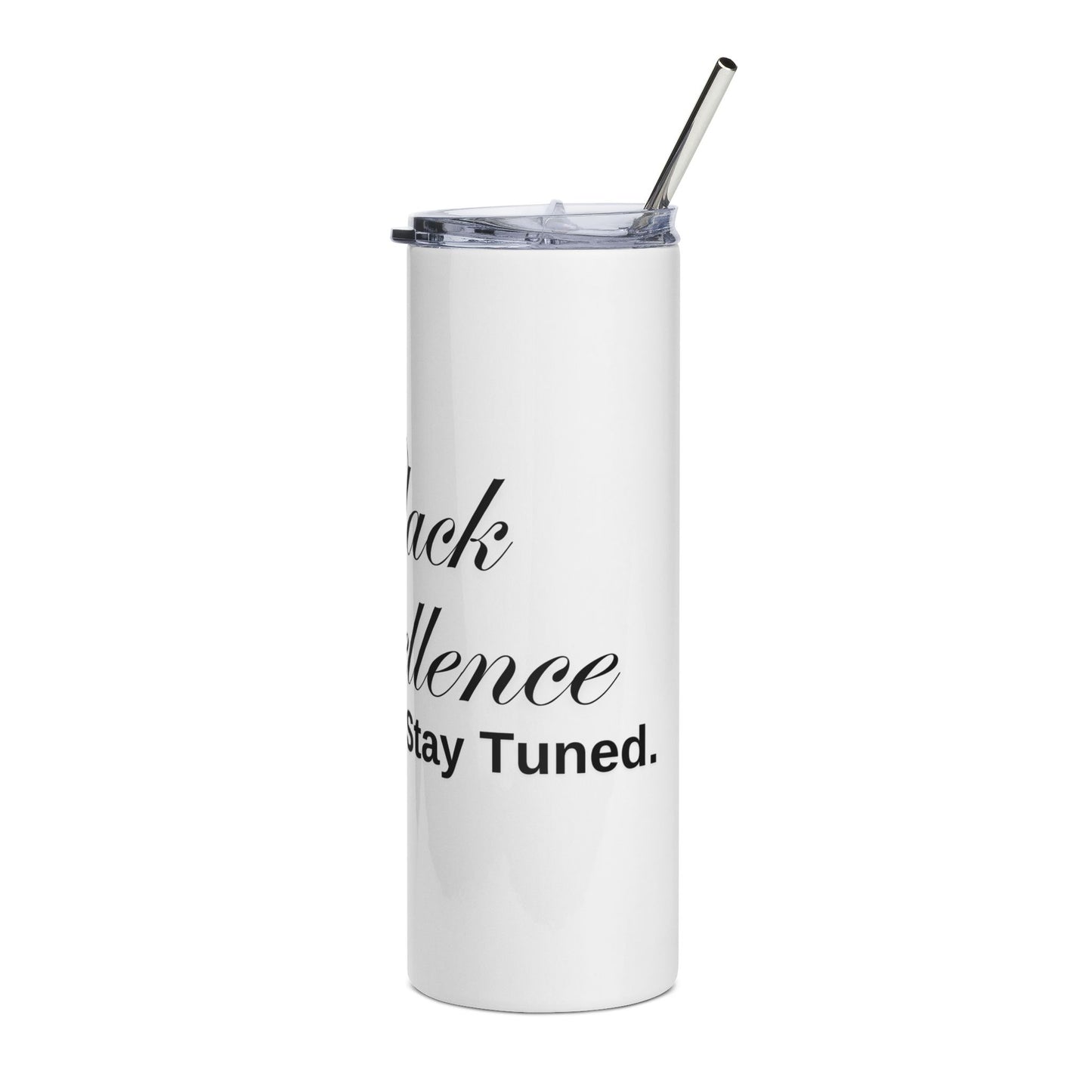 Inspirational Stainless Steel Tumbler - 20oz 'Black Excellence' Design for Daily Motivation