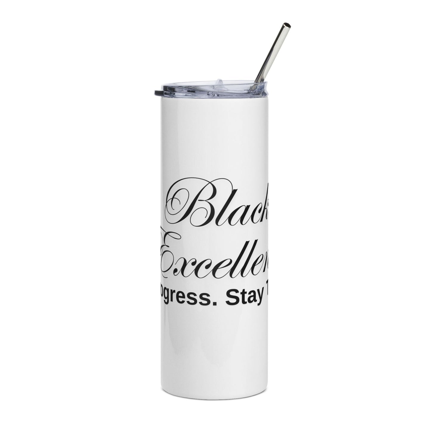 Inspirational Stainless Steel Tumbler - 20oz 'Black Excellence' Design for Daily Motivation