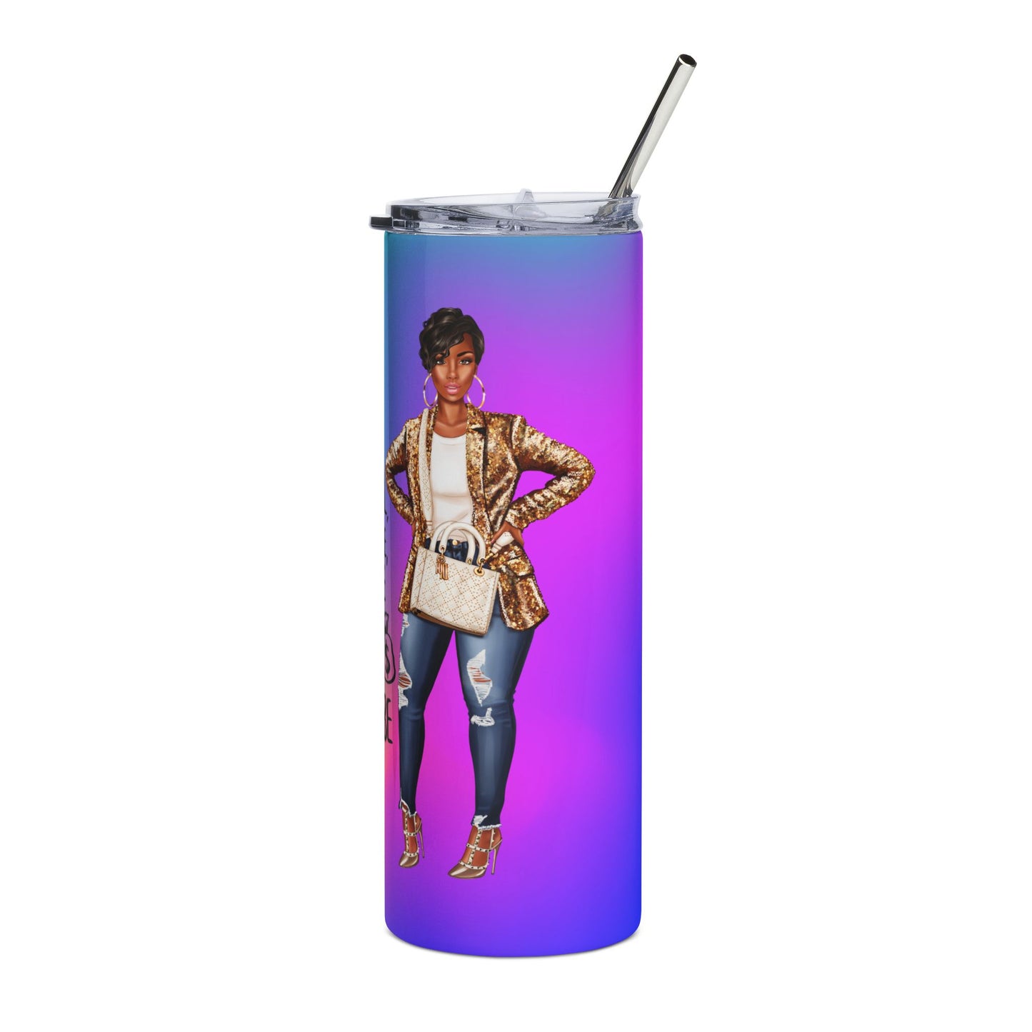Inspirational 20oz Stainless Steel Tumbler - 'Secure the Bag Kinda Vibe'