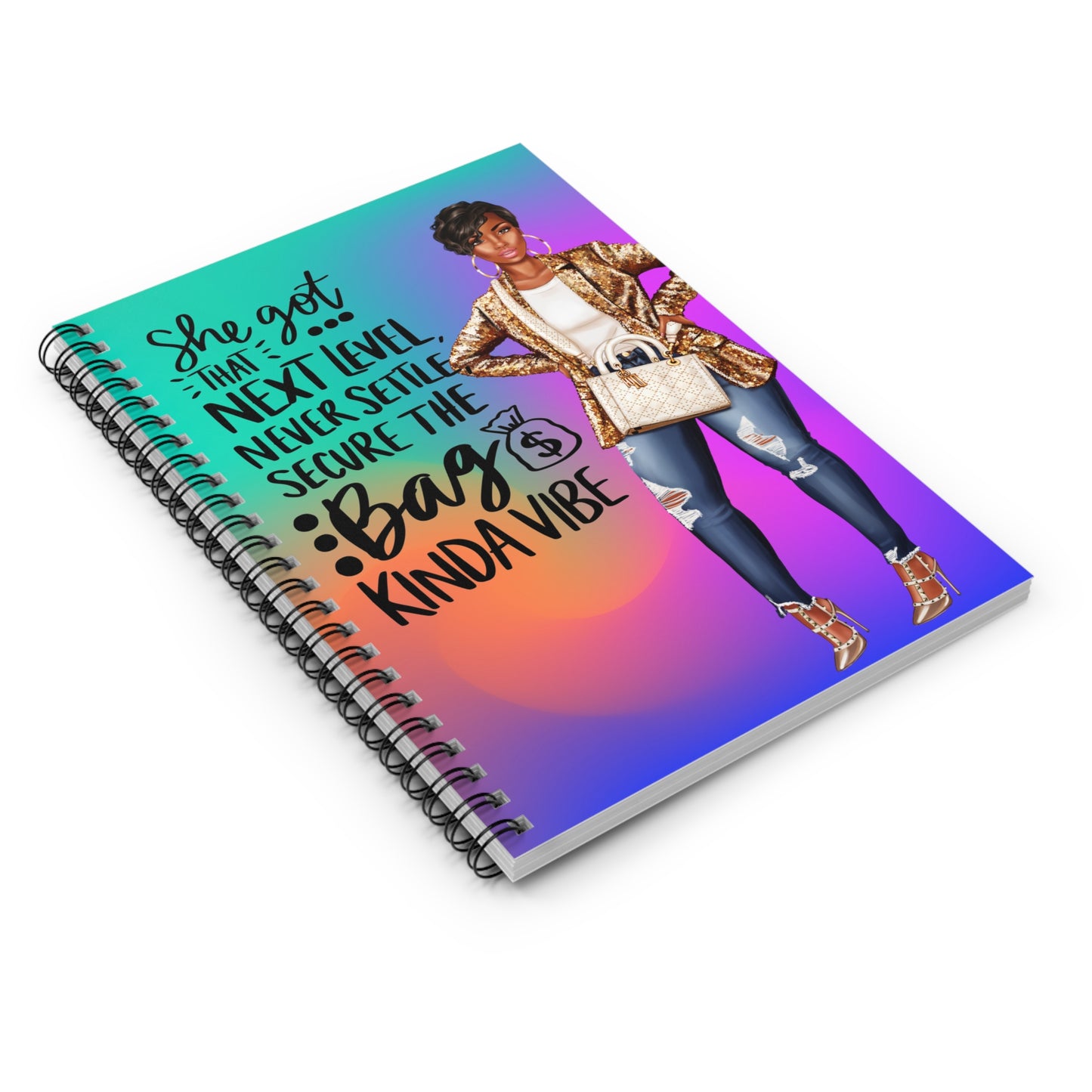 Inspiring Spiral Notebook - 'Next Level Vibe' for Ambitious Women