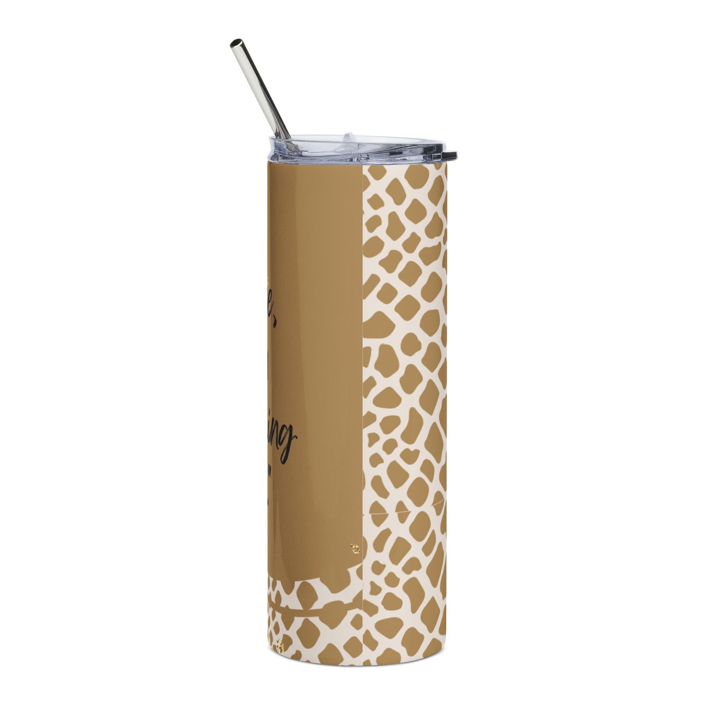 Chic Giraffe Print Stainless Steel Tumbler - 20oz Inspirational Travel Mug