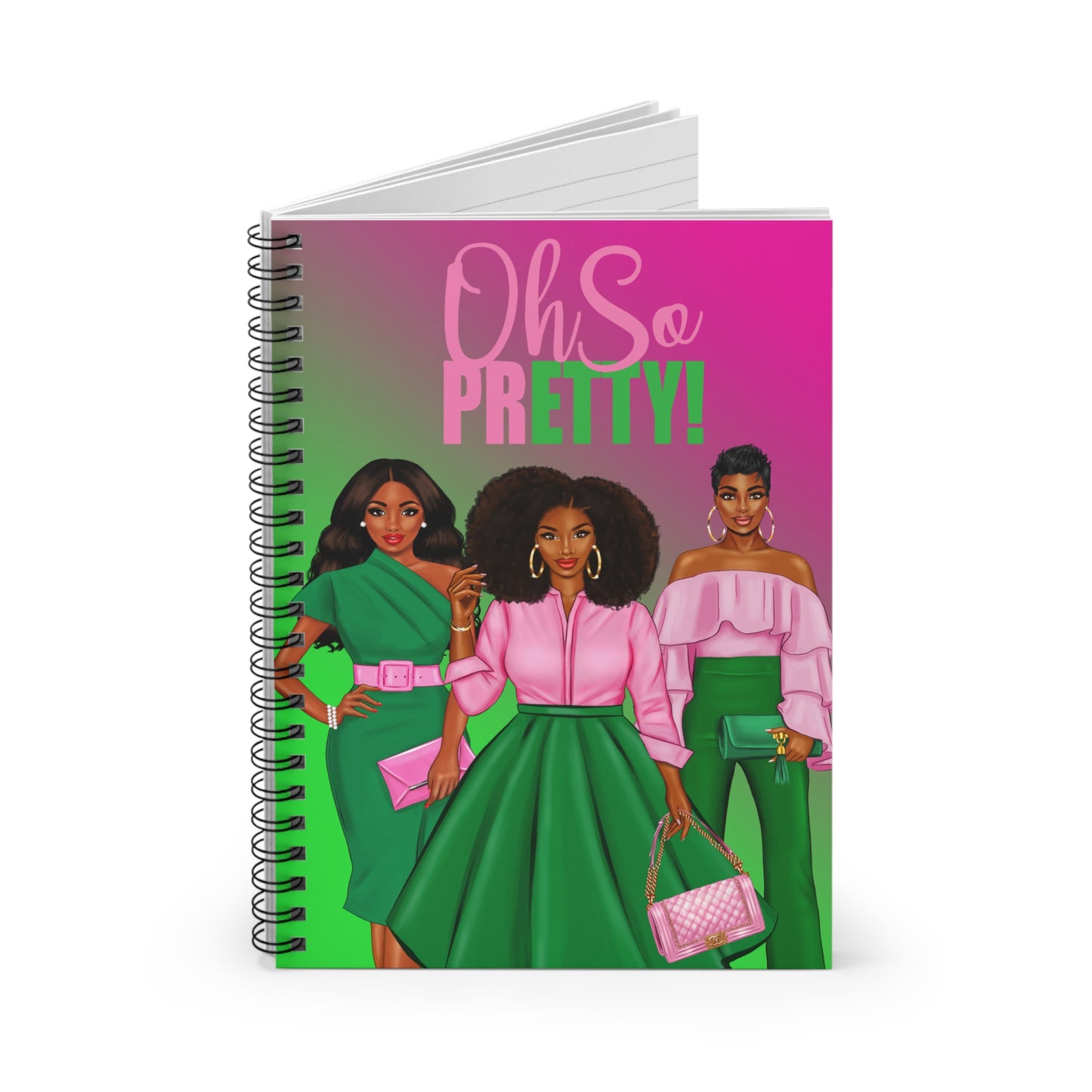 Chic Fashionista Spiral Notebook - Oh So Pretty Design