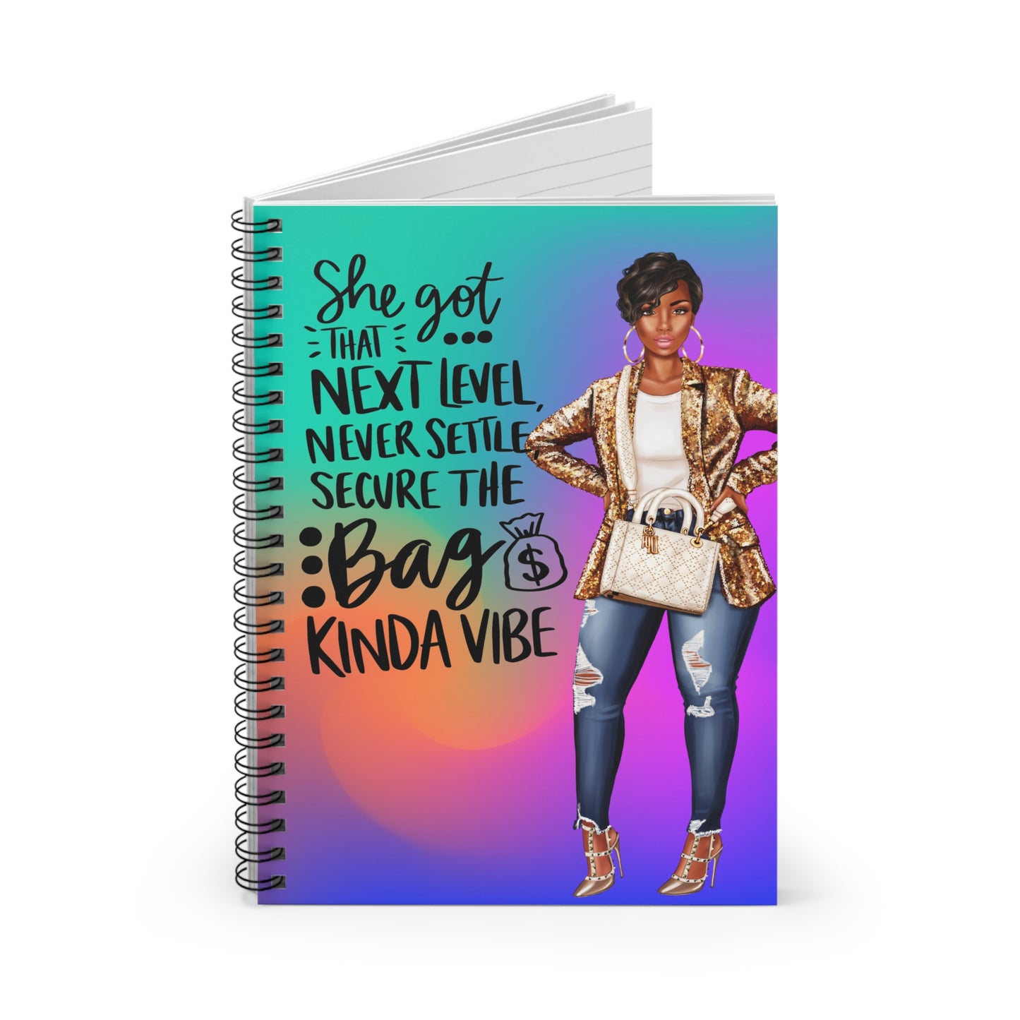 Inspiring Spiral Notebook - 'Next Level Vibe' for Ambitious Women