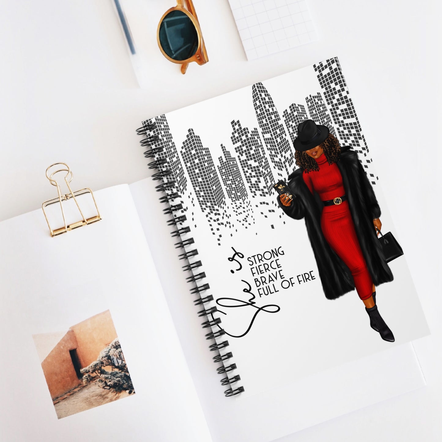 Empowerment Spiral Notebook - "Strong, Fierce, Brave, Full of Fire"