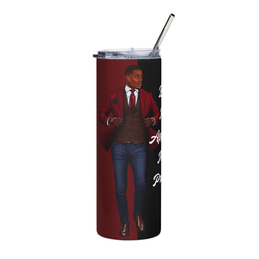 Stylish Stainless Steel Tumbler - 20oz with dapper gentleman design