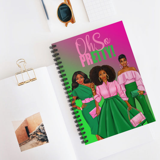 Chic Fashionista Spiral Notebook - Oh So Pretty Design