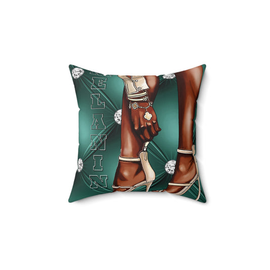 Elegant Glamour Square Pillow with Diamond Accents