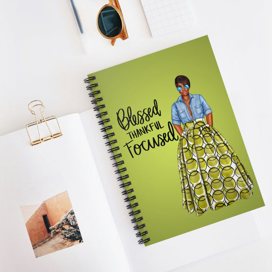 Blessed & Thankful Spiral Notebook – Stylish Motivational Journal for Creative Minds
