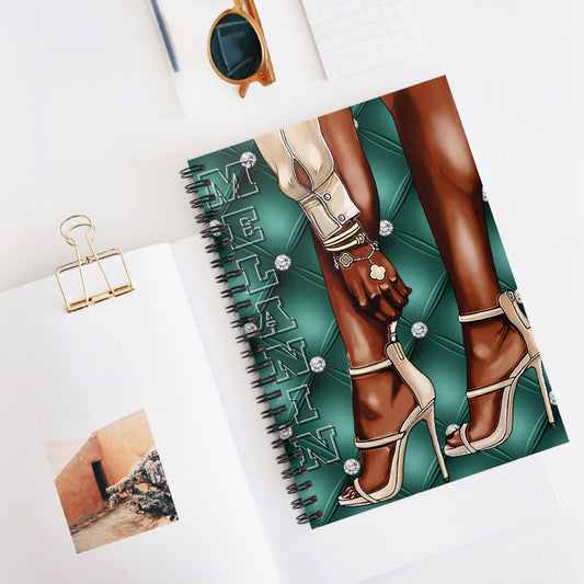 Melanin Chic Spiral Notebook - Stylish Ruled Line Journal