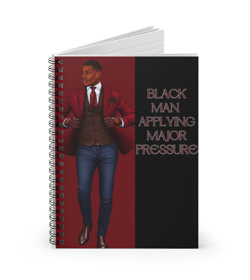 BLACK MAN APPLYING PRESSURE NOTEBOOK