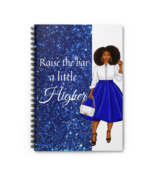 RAISE THE BAR BLUE AND WHITE NOTEBOOK