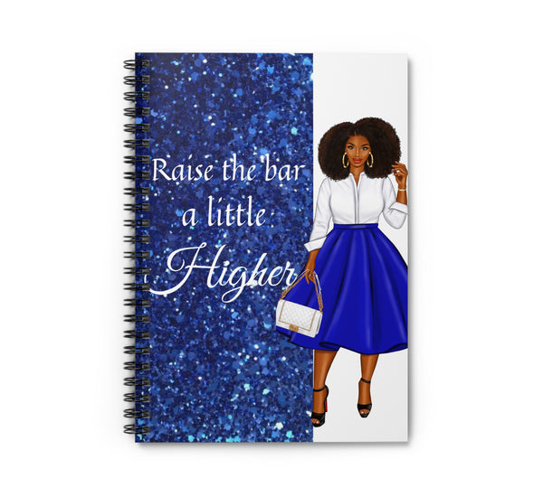 RAISE THE BAR BLUE AND WHITE NOTEBOOK