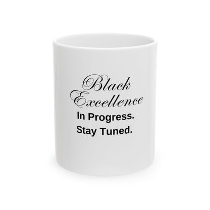 Black Excellence Ceramic Mug - Inspirational Coffee Cup for Motivation