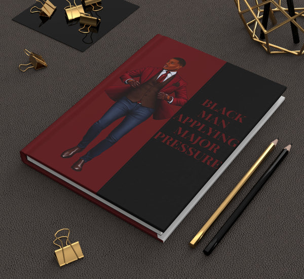 Black Man Applying Pressure Hardcover Journal