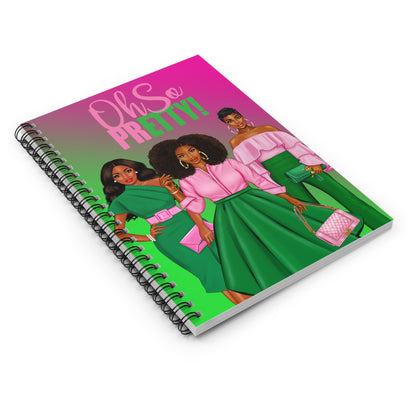 Chic Fashionista Spiral Notebook - Oh So Pretty Design