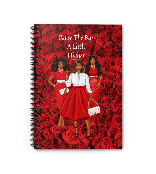 RAISE THE BAR RED AND WHITE NOTEBOOK