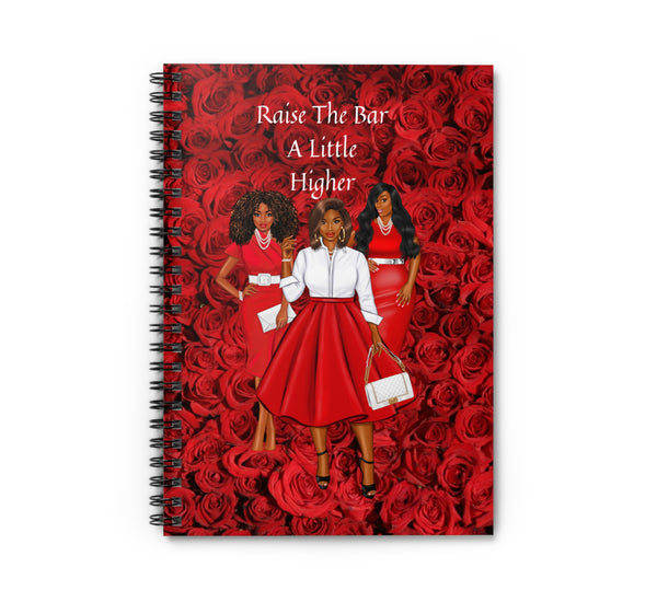 RAISE THE BAR RED AND WHITE NOTEBOOK