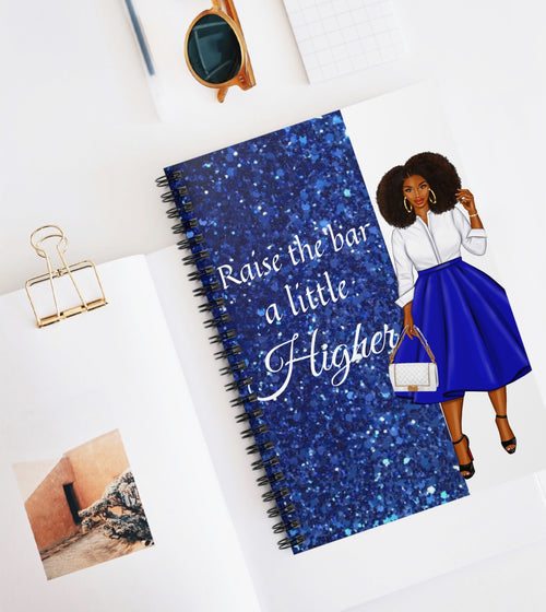 RAISE THE BAR BLUE AND WHITE NOTEBOOK