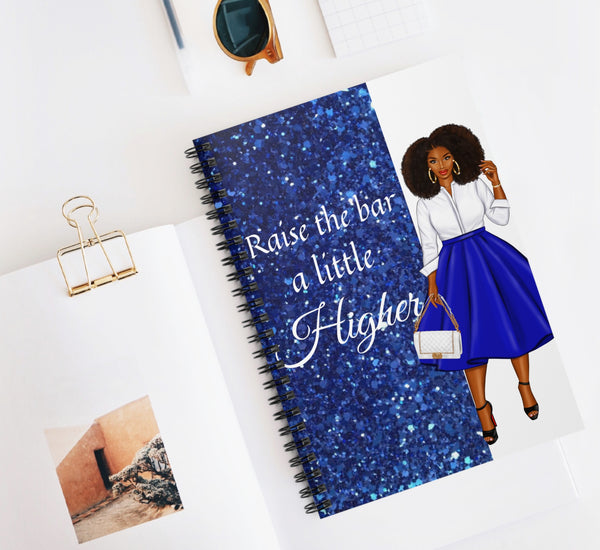 RAISE THE BAR BLUE AND WHITE NOTEBOOK