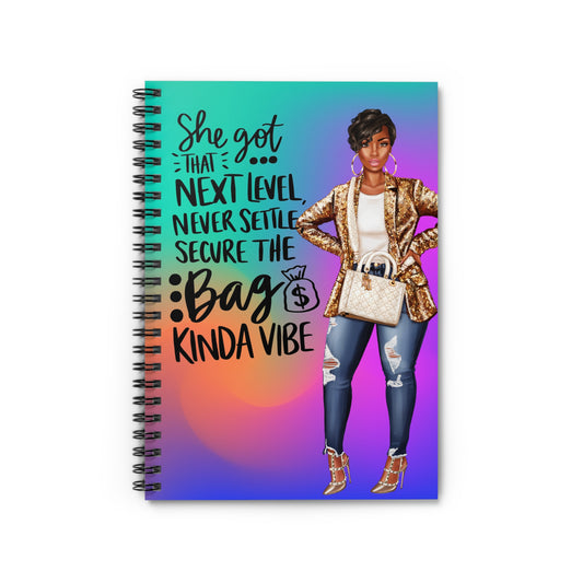 Inspiring Spiral Notebook - 'Next Level Vibe' for Ambitious Women