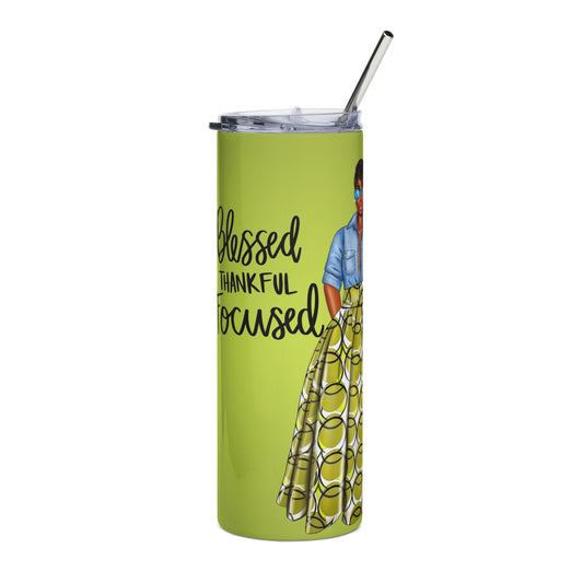 Blessed & Thankful Stainless Steel Tumbler - 20oz | Stylish Travel Mug for Inspiration & Gratitude