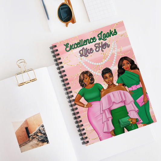 Empowering Spiral Notebook - 'Excellence Looks Like Her'