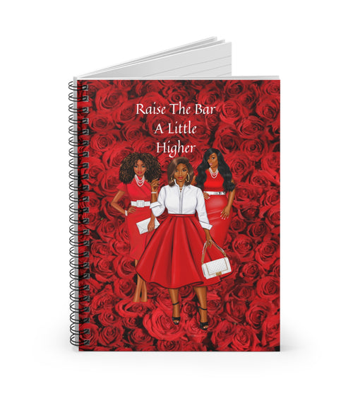 RAISE THE BAR RED AND WHITE NOTEBOOK