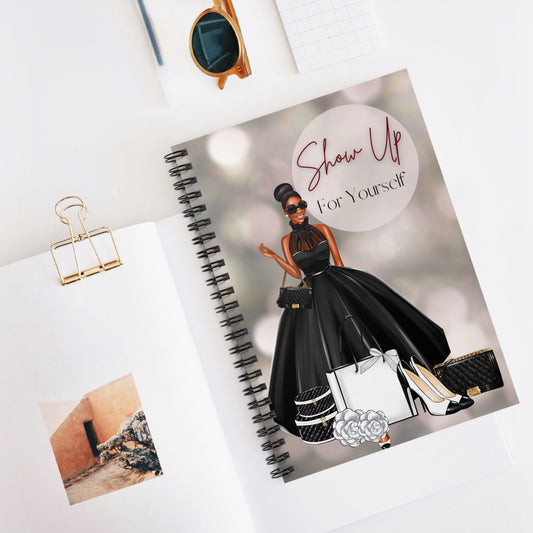 Show Up For Yourself Spiral Notebook - Stylish & Inspirational Journal for Black Women