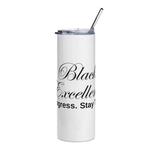 Inspirational Stainless Steel Tumbler - 20oz 'Black Excellence' Design for Daily Motivation