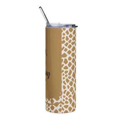 Chic Giraffe Print Stainless Steel Tumbler - 20oz Inspirational Travel Mug