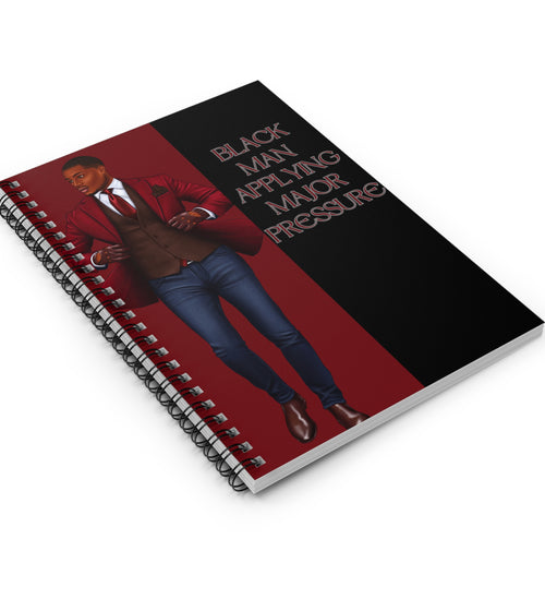 BLACK MAN APPLYING PRESSURE NOTEBOOK