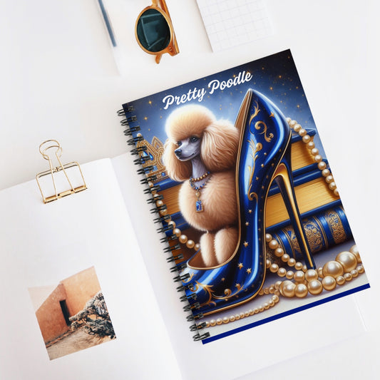 Pretty Poodle Glam Spiral Notebook - Perfect for Dog Lovers & Fashionistas