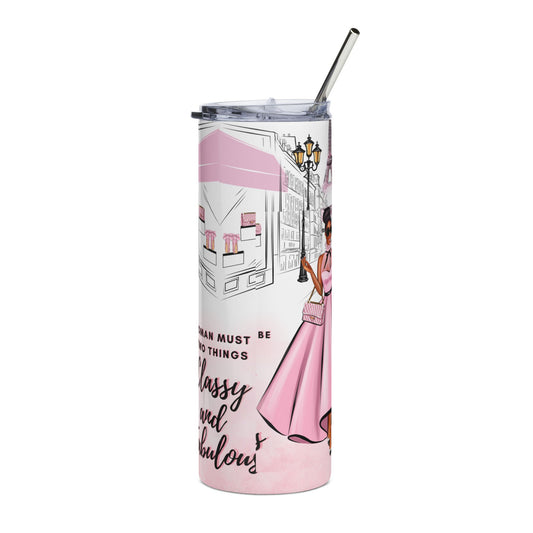 Classy and Fabulous Stainless Steel Tumbler 20oz - Chic Travel Companion for Stylish Women