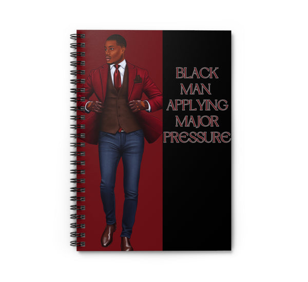 BLACK MAN APPLYING PRESSURE NOTEBOOK